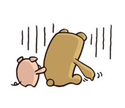 pretty bear & pig sticker 1 sticker #9767490