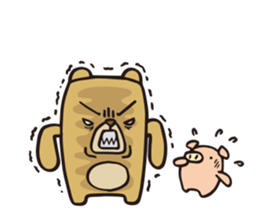 pretty bear & pig sticker 1 sticker #9767491