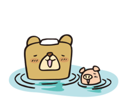 pretty bear & pig sticker 1 sticker #9767494