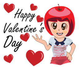 Happy valentine's day with cherry sticker #9767856