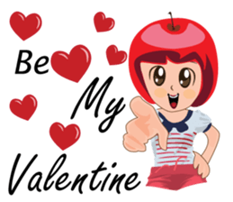 Happy valentine's day with cherry sticker #9767857