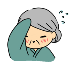 Grandmother and cat sticker #9769177