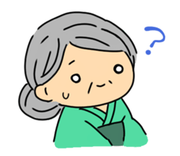 Grandmother and cat sticker #9769186