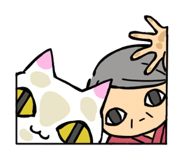 Grandmother and cat sticker #9769190