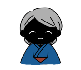 Grandmother and cat sticker #9769202