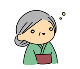 Grandmother and cat sticker #9769206