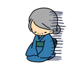 Grandmother and cat sticker #9769210