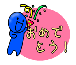 blueblue man"7"with sign sticker #9769574