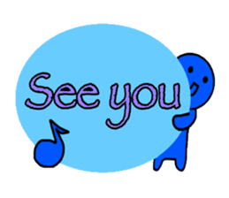 blueblue man"7"with sign sticker #9769575