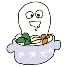 Surprised ghost and snowy district Corgi sticker #9770066