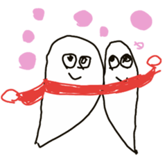 Surprised ghost and snowy district Corgi sticker #9770084