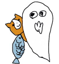 Surprised ghost and snowy district Corgi sticker #9770092