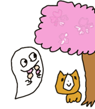 Surprised ghost and snowy district Corgi sticker #9770095