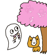 Surprised ghost and snowy district Corgi sticker #9770095