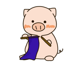 Lovery fat pig sticker #9772527