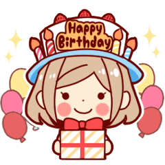 Kawaii girl Greeting Stickers