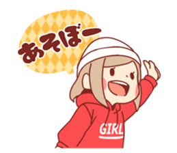 Kawaii girl Greeting Stickers sticker #9775966