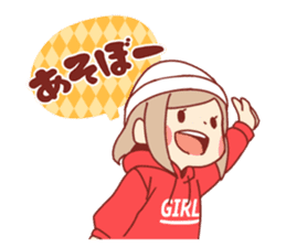 Kawaii girl Greeting Stickers sticker #9775966