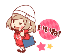 Kawaii girl Greeting Stickers sticker #9775968