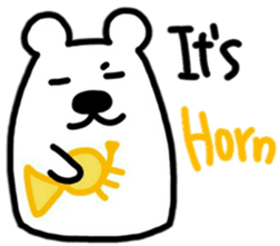 White Bear playing Horn(English ver.) sticker #9777100