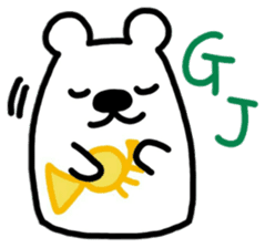 White Bear playing Horn(English ver.) sticker #9777102