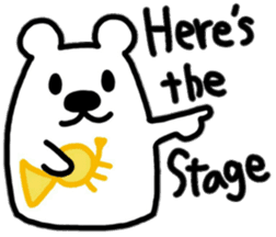 White Bear playing Horn(English ver.) sticker #9777103