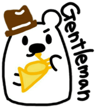 White Bear playing Horn(English ver.) sticker #9777110