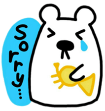 White Bear playing Horn(English ver.) sticker #9777111