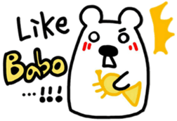 White Bear playing Horn(English ver.) sticker #9777122
