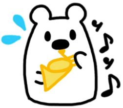 White Bear playing Horn(English ver.) sticker #9777125