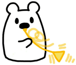 White Bear playing Horn(English ver.) sticker #9777128