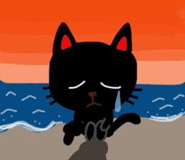 Black cat of Sendai valve sticker #9778558