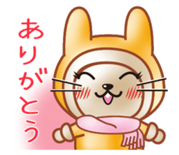 The warm and cute rabbit sticker #9779154