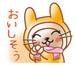 The warm and cute rabbit sticker #9779156