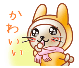 The warm and cute rabbit sticker #9779160