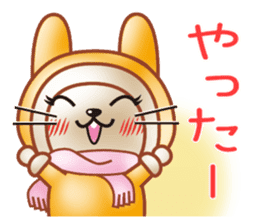 The warm and cute rabbit sticker #9779162