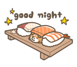 Shiba sushi sticker #9780393