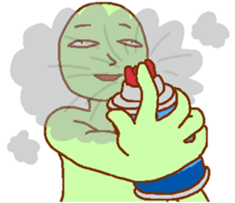 Green man to be fished Passing sticker #9783985