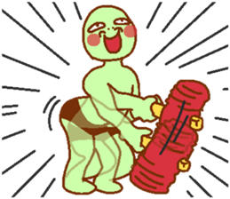 Green man to be fished Passing sticker #9783993