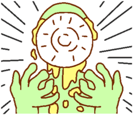 Green man to be fished Passing sticker #9784005