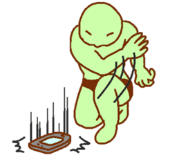 Green man to be fished Passing sticker #9784015