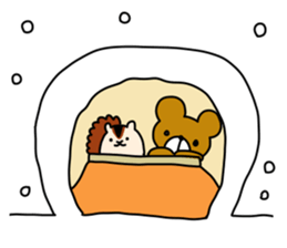 Enjoy February with bear and squirrel!! sticker #9784047