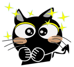 Black cat Happy 3rd sticker #9784256