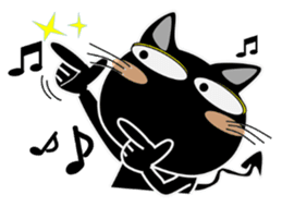 Black cat Happy 3rd sticker #9784259