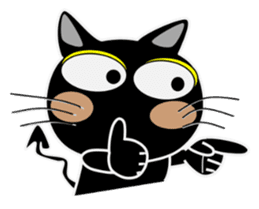 Black cat Happy 3rd sticker #9784261