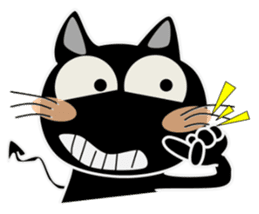 Black cat Happy 3rd sticker #9784263