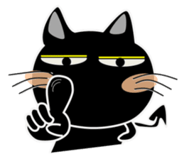 Black cat Happy 3rd sticker #9784266