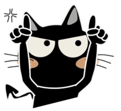 Black cat Happy 3rd sticker #9784267