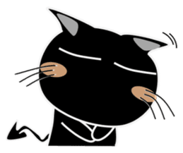 Black cat Happy 3rd sticker #9784269