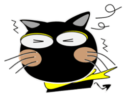 Black cat Happy 3rd sticker #9784270